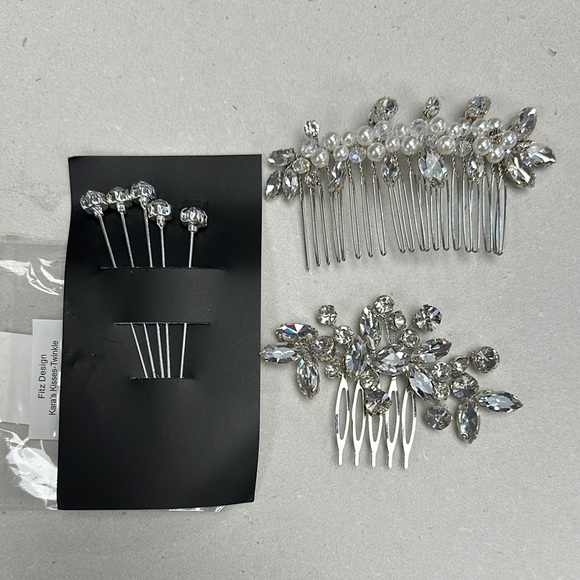 Elegant Silver Crystal Hair Combs & Pins - Picture 1 of 5